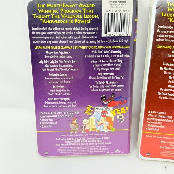 Schoolhouse‎ Rock 25th Anniversary Collection VHS Grammar America Multiplication - Picture 3 of 8